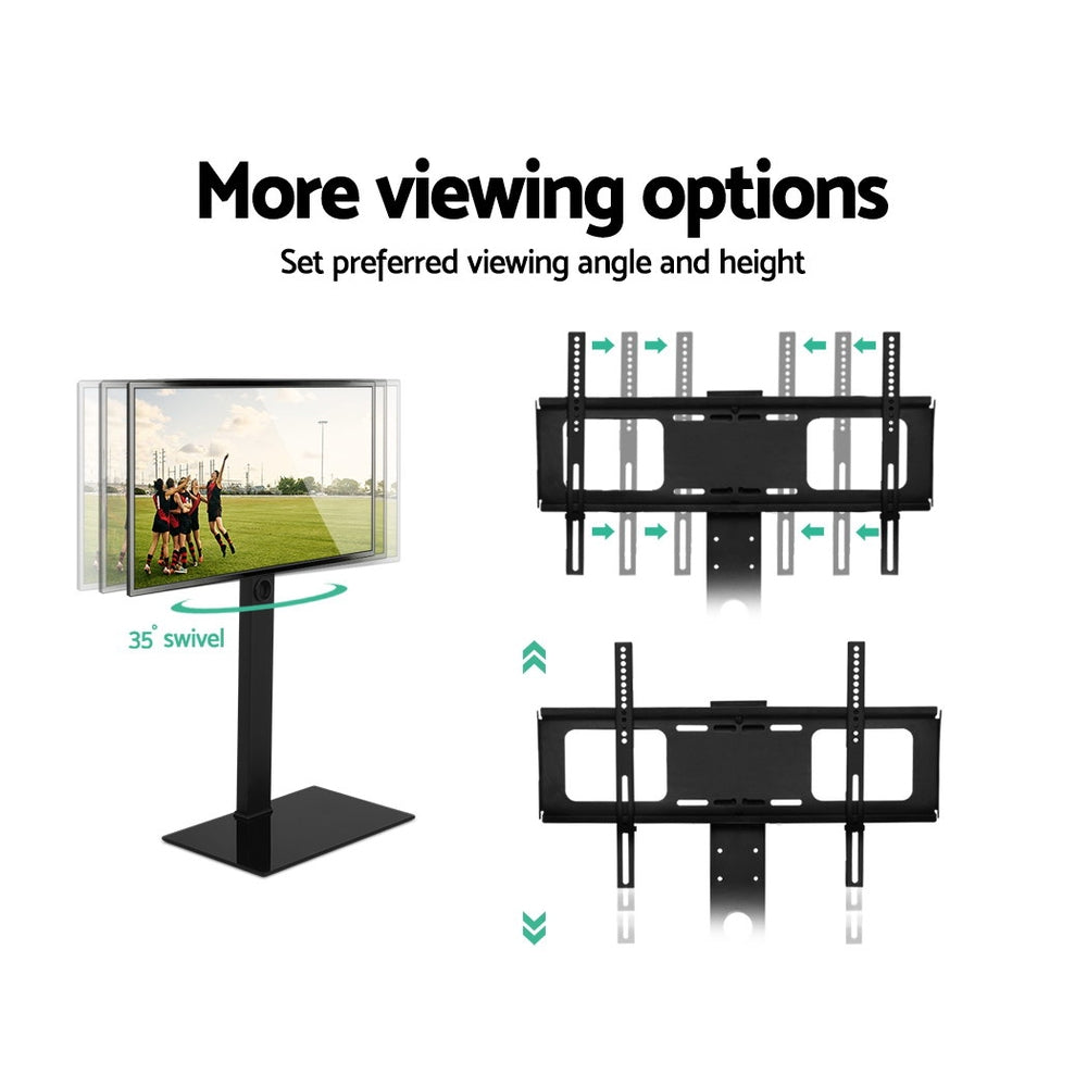 Tv Stand Mount Bracket (32"-70") Glass Storage Floor Shelf