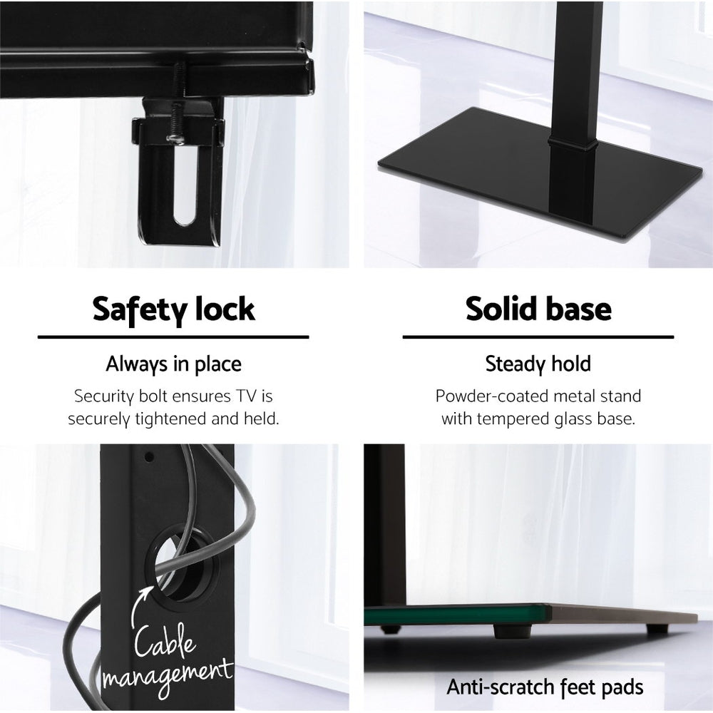 Tv Stand Mount Bracket (32"-70") Glass Storage Floor Shelf