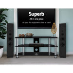TV Stand Entertainment Unit Media Cabinet Temptered Glass 3 Tiers