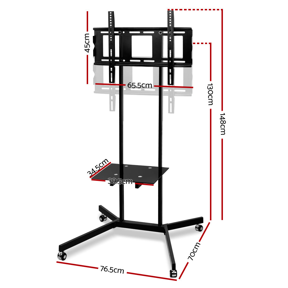 Mobile Tv Stand (32"-65") Mount Bracket Portable Trolley Cart