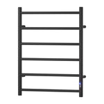 Devanti Heated Towel Rail 6 Round Bars  with Timer Electric Heater Warmer Rack