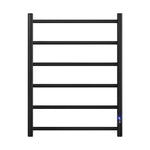 Devanti Heated Towel Rail 6 Round Bars  with Timer Electric Heater Warmer Rack