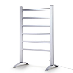 Electric Heated Towel Rail Rack 6 Bars With Timer Clothes Dry Warmer
