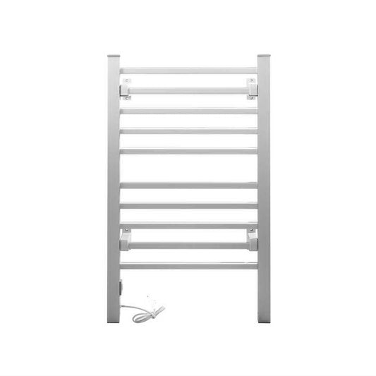 Electric Heated Towel Rail Rack 10 Bars Freestanding Clothes Dry Warmer