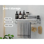 Towel Rail Rack Holder 4 Bars Wall Mounted Aluminium Foldable