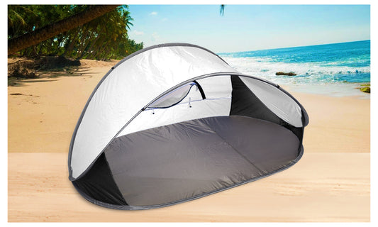 Grey Pop-Up Camping Tent Portable Beach Hiking Sun Shade Shelter