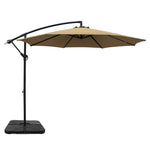 3M Umbrella W/Base Outdoor Cantilever Beach Garden Patio Parasol