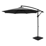 3M Umbrella W/Base Outdoor Cantilever Beach Garden Patio Parasol