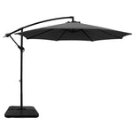 3M Umbrella W/Base Outdoor Cantilever Beach Garden Patio Parasol