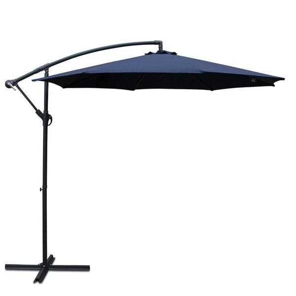  Instahut 3M Cantilevered Outdoor Umbrella - Navy