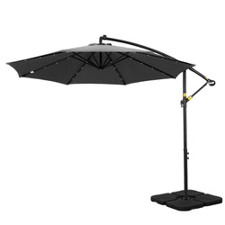 3M Outdoor Cantilever Umbrella with LED Base - Charcoal