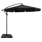 Instahut 3M Umbrella with 50x50cm Base Outdoor Umbrellas Cantilever Patio Sun Beach UV Black