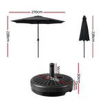 Outdoor Umbrella 2.7M Base Beach Pole Garden Tilt Sun Patio Uv Black