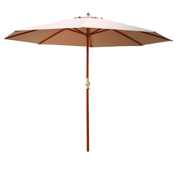  Instahut 3M Outdoor Pole Umbrella Cantilever Stand Garden Umbrellas Patio Black