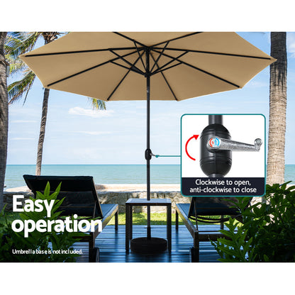 Outdoor Umbrella 3M Umbrellas Beach Garden Tilt Sun Patio Deck Pole Uv