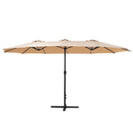 Outdoor Umbrella Twin Umbrella Beach Stand Base Garden Sun Shade 4.57M