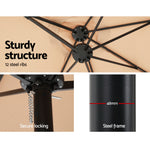 Outdoor Umbrella Twin Umbrella Beach Stand Base Garden Sun Shade 4.57M