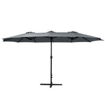 Outdoor Umbrella Twin Umbrellas Beach Stand Garden Base Sun Patio 4.57M