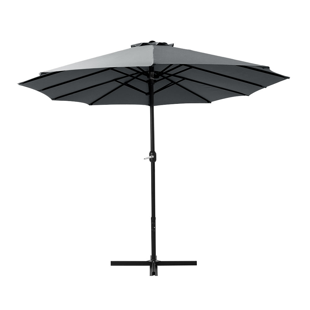 Outdoor Umbrella Twin Umbrellas Beach Stand Garden Base Sun Patio 4.57M