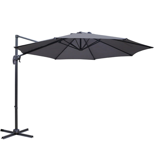  Instahut 3M Roma Outdoor Furniture Garden Umbrella 360 Degree Charcoal