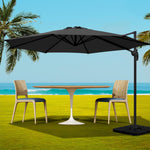 3M Outdoor Umbrella W/Base Cantilever Beach Roma 360 Degree Tilt Black