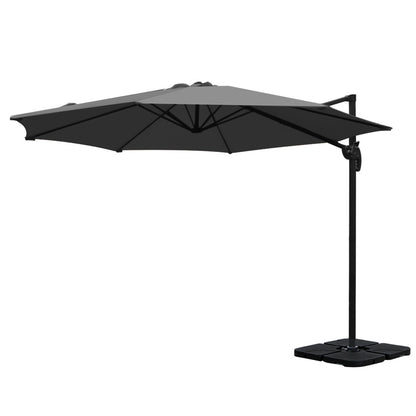 Stylish 3m Cantilever Beach Umbrella with Charcoal Stand