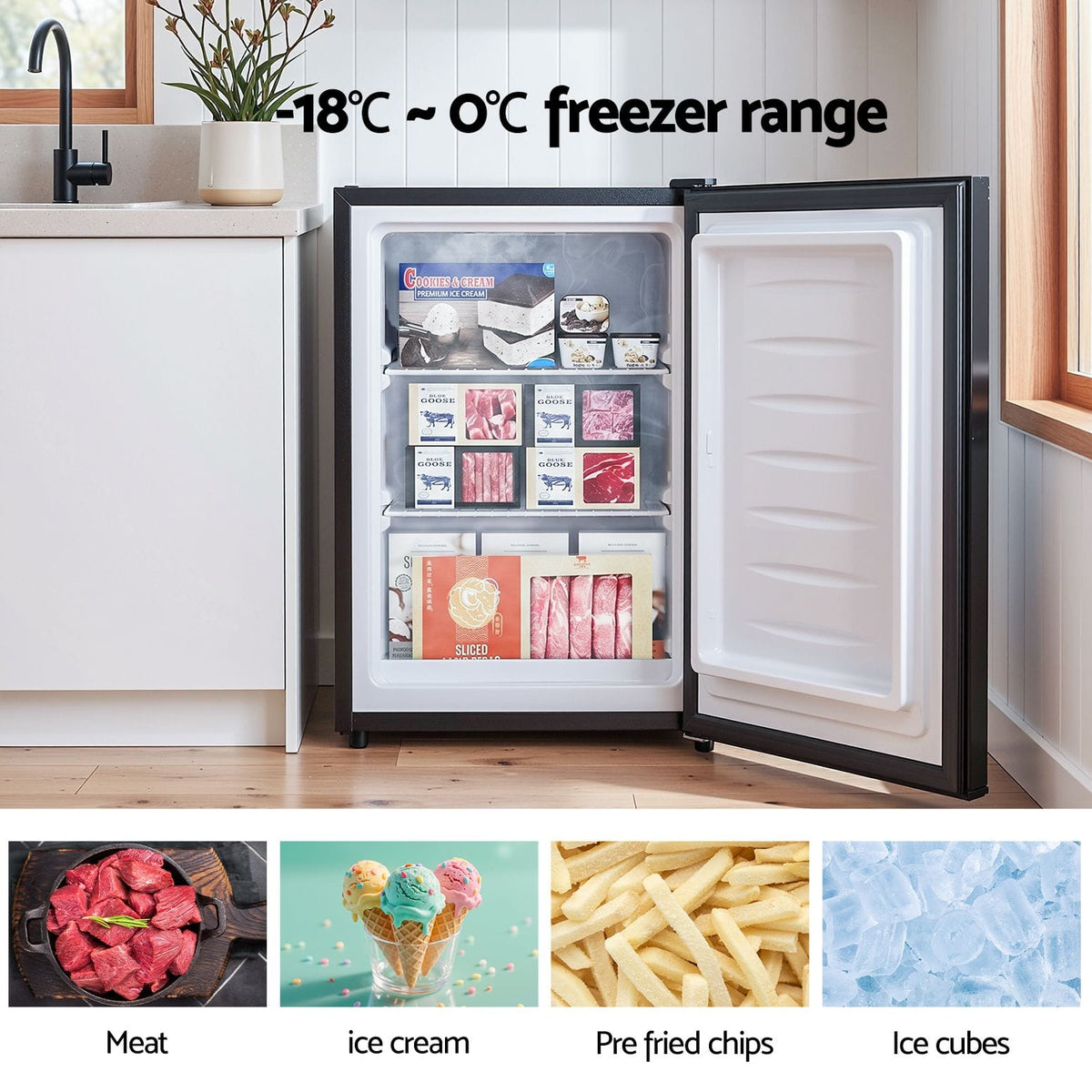 Upright Freezer 42L Black 45x45x62cm