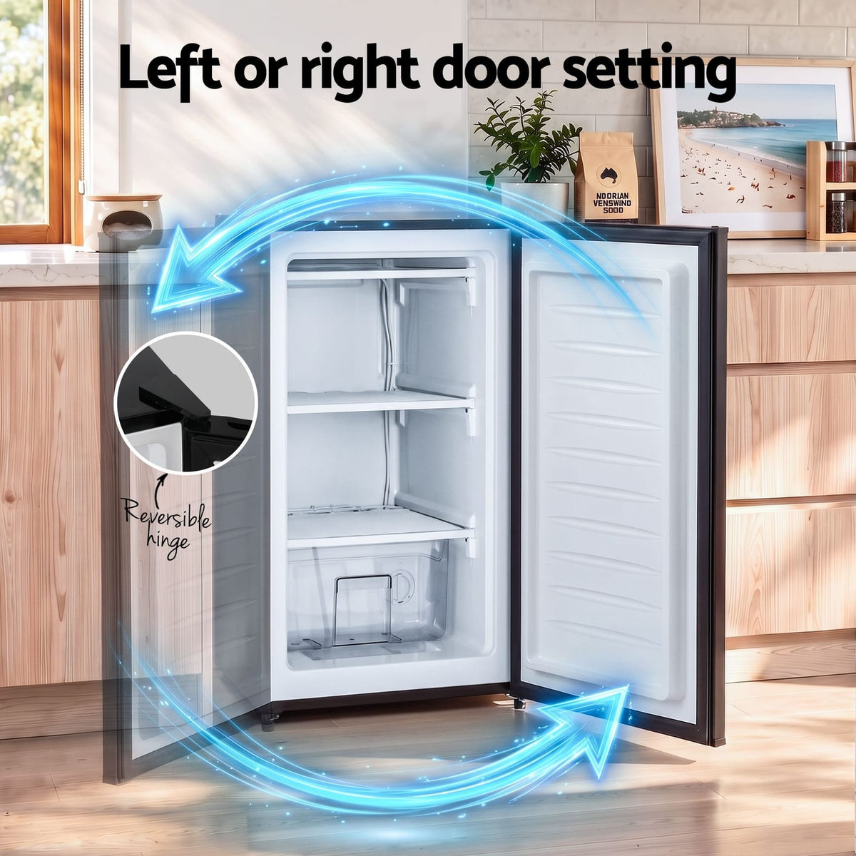 Upright Freezer 81L Black 50.5x52.5x83cm