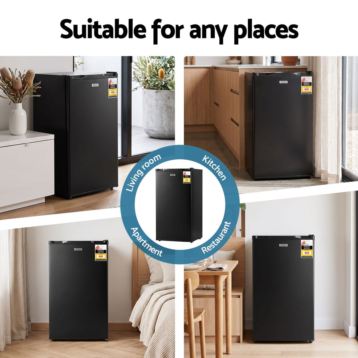 Upright Freezer 81L Black 50.5x52.5x83cm
