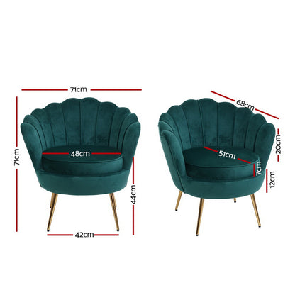 Armchair Velvet Green Callista