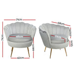 Armchair Lounge Chair Accent Armchairs Retro Single Sofa Velvet Grey