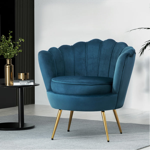  Armchair Velvet Blue Callista