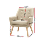 Armchair Linen Fabric Anne Beige