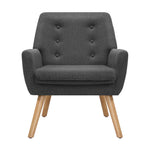 Armchair Linen Fabric Anne Charcoal