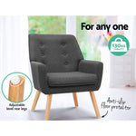 Armchair Linen Fabric Anne Charcoal