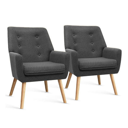 Charcoal Accent Armchair Chair 64x68x80cm