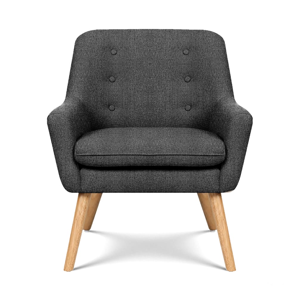 Charcoal Accent Armchair Chair 64x68x80cm