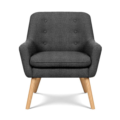 Charcoal Accent Armchair Chair 64x68x80cm
