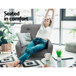 Armchair Linen Fabric Grey Charcoal