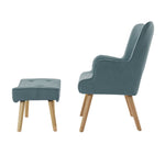 Armchair Lounge Chair Ottoman Accent Armchairs Sofa Fabric Chairs Blue