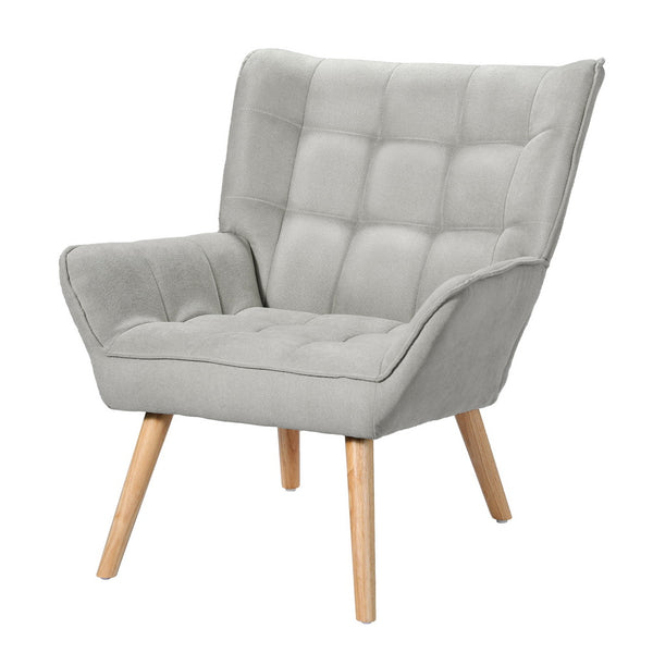  Armchair Lounge Chair Accent Chairs Sofa Linen Fabric Cushion Seat