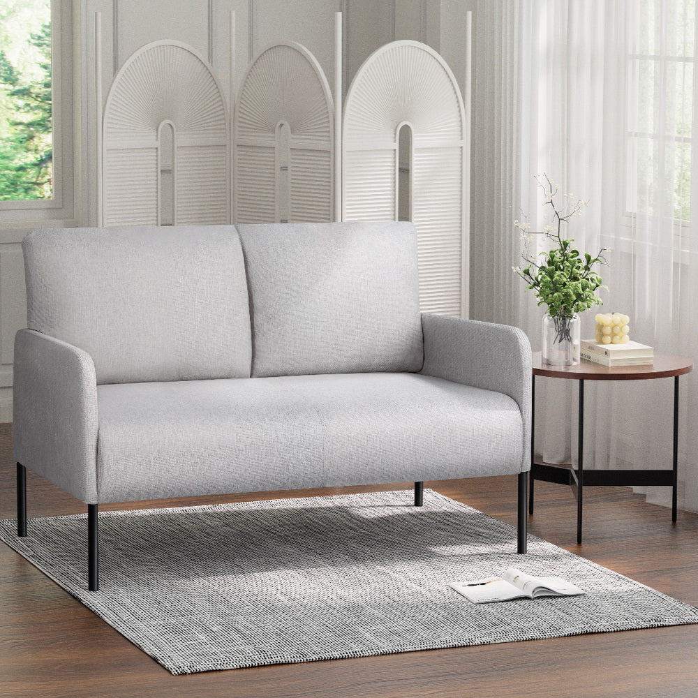 Artiss Armchair Accent Chair Pillow Fabric Grey