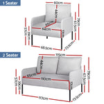 Armchair 4 Seater Sofa Set Pillow Gery Kane