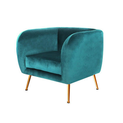 Armchair Lounge Sofa Arm Chair Armchairs Couch Velvet Green