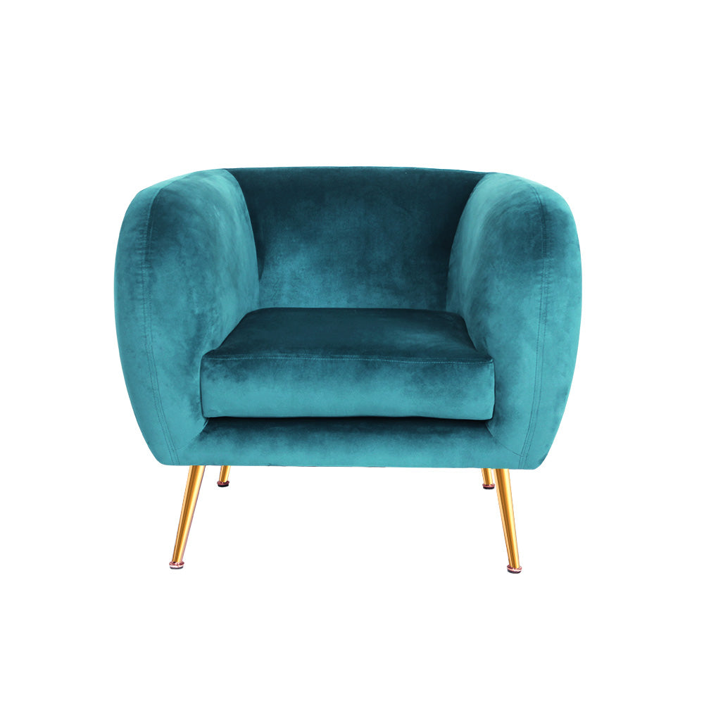 Armchair Lounge Sofa Arm Chair Armchairs Couch Velvet Green