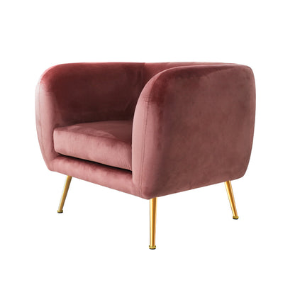 Armchair Lounge Sofa Arm Chair Armchairs Couch Velvet Pink
