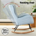 Modern Boucle Rocking Chair with Pillow - White