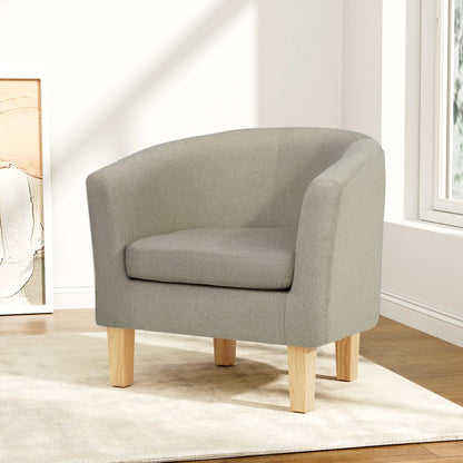 Armchair Lounge Chair Tub Accent Armchairs Fabric Sofa Chairs Beige