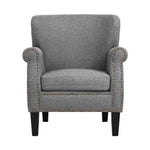 Armchair Chair Retro Lounge Accent Chair Single Sofa Linen Fabric Grey