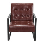 Armchair Lounge Chair Accent Chairs Pu Leather Sofa Brown Metal Frame